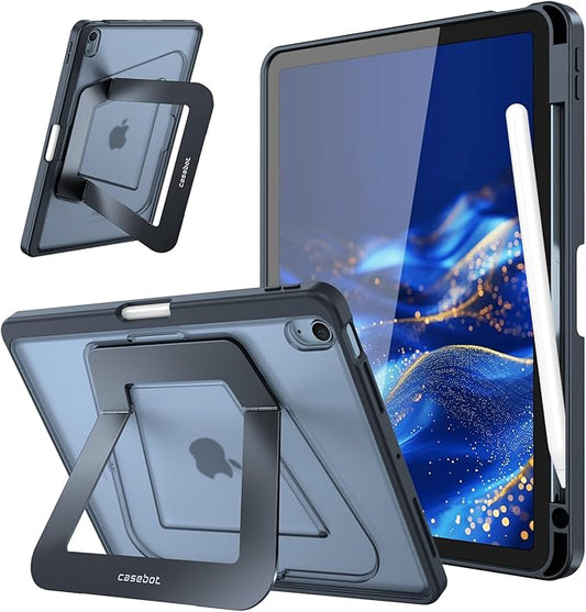 Fintie Shockproof Case for iPad Air 11-inch M4/M3/M2 (2026/2025/2024), iPad Air 5th/4th Generation (2022/2020) 10.9 Inch - Slim Frosted Hard Cover with Multi-Angle Kickstand & Pencil Holder, Black