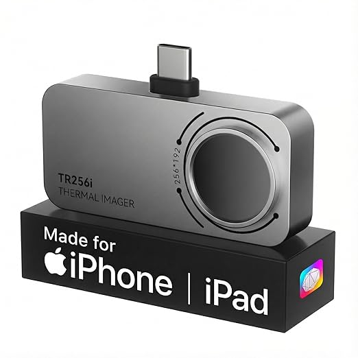 MILESEEY TR256i Thermal Imaging Camera for iOS (iPhone 17/16/15 and iPad w/USB-C), 512×384 Super Resolution Infrared Camera, iPad Thermal Imager, 5°F-1112°F for Electrical, Building, HVAC Detection