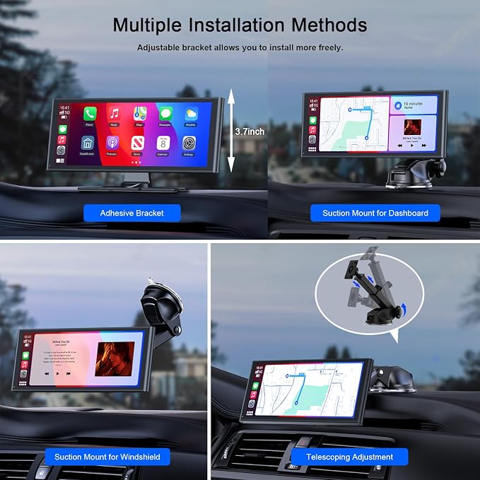 Avylet 9.26" Portable Carplay Screen for Car with Wireless Apple Car Play & Android Auto Touch Screen, OTA Upgrade, Backup Camera, Voice Control, GPS Navigation, Mirror Link, Bluetooth 5.0, FM, AUX