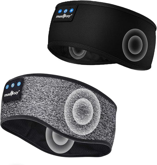 MUSICOZY Bluetooth 5.4 Sleep Headphones Sports Headband Headphones, Wireless Earphones Music Sleep Earbuds for Side Sleepers Sleeping Eye Mask for Women Men Workout Running Cool Unique Gifts