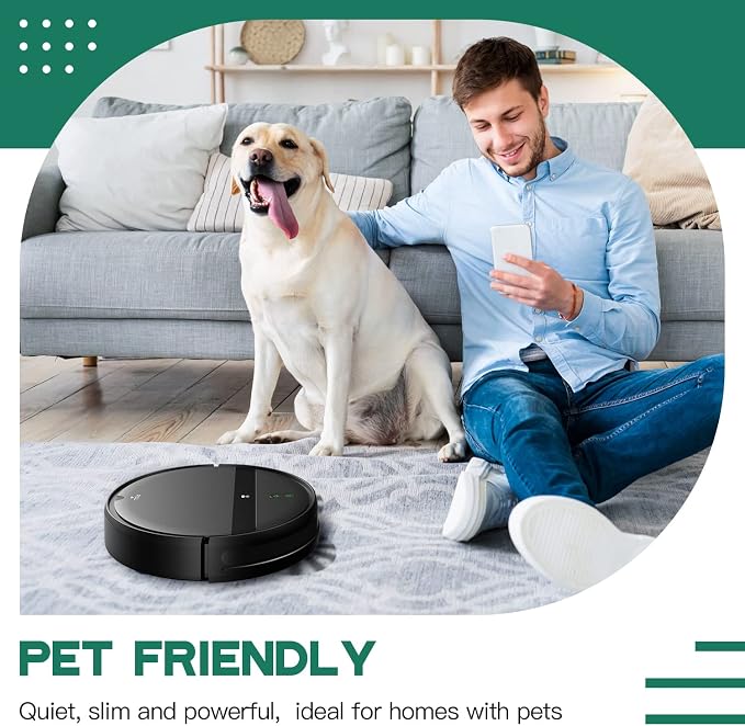 Kilgone Robot Vacuum Mop Combo, WiFi/App/Alexa, Self-Charging, Quiet, Tangle-Free Suction Robot Vacuum Cleaner for Pet Hair/Carpet/Hard Floor