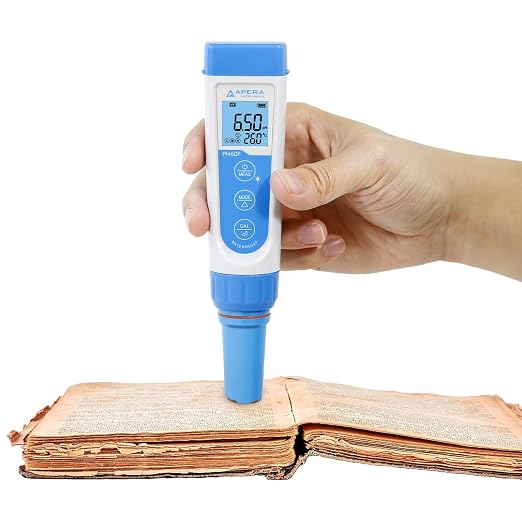 Apera Instruments, LLC-AI312 Apera Instruments Premium Series PH60F Flat pH Pocket Tester Kit for Surface pH Test e.g. Skin, Textiles, Paper, etc, ±0.01 pH Accuracy