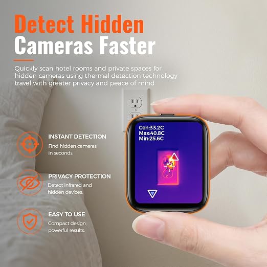 Mini Thermal Camera, 80x60 IR Resolution Infrared Camera with Touchscreen, Portable Thermal Imaging Camera with 50° Wide-Angle Lens, Heat Sensor for HVAC, Home Inspection, Water Leak Detection
