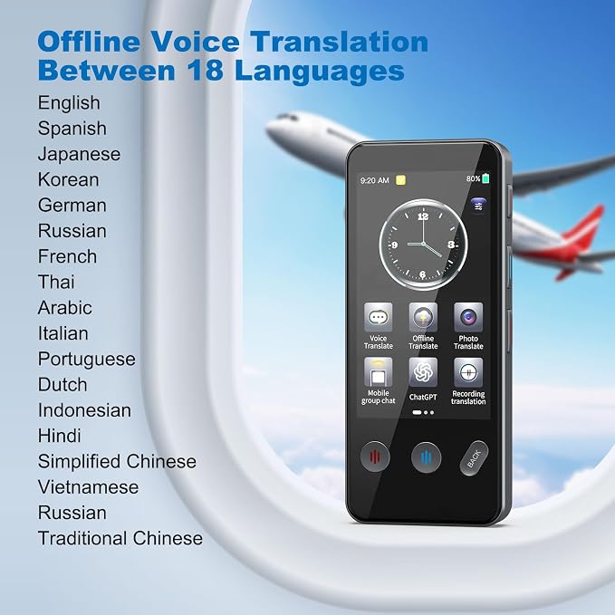 Language Translator Device No WiFi Needed, Instant Two-Way Translator Device for All Languages, 139+ Languages High Accuracy Real-Time Translation Device with Online Offline Photo for Travel, Business