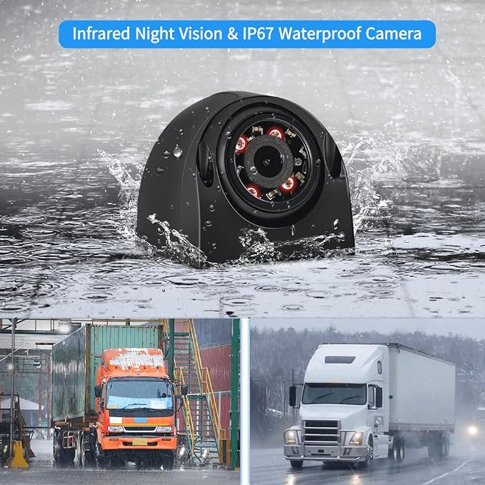 VSYSTO 4CH Truck Dash Cam 360 Surveillance DVR Recorder Backup Camera w/GPS 7.0'' Monitor Waterproof 1080P Front & Side (Left/Right) & Rear View IR Night Vision for Vehicles Semi Truck Trailers
