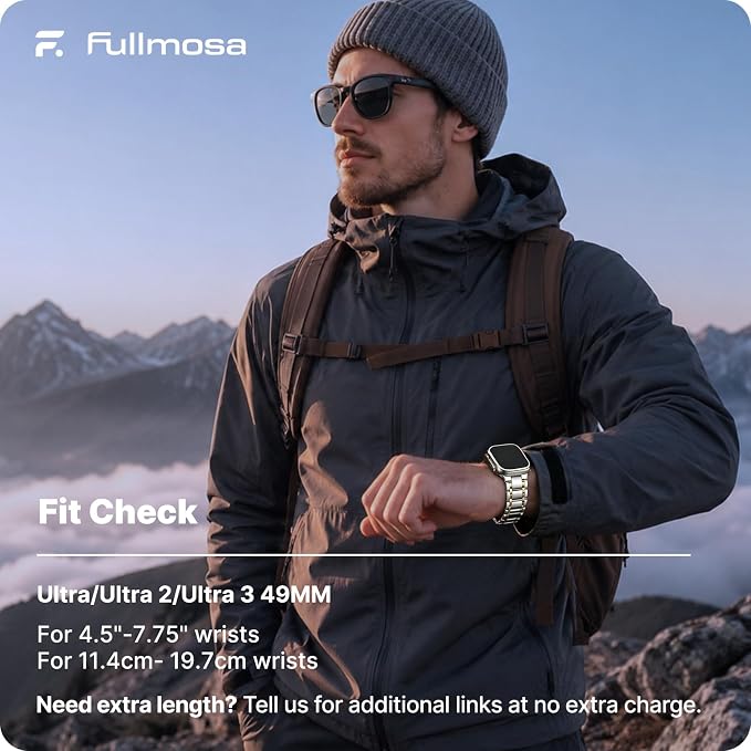 Fullmosa Bands Compatible with Apple Watch Band 49mm Ultra3 2 1, Stainless Steel iWatch Band with Case for Apple Watch, Silver and Gold
