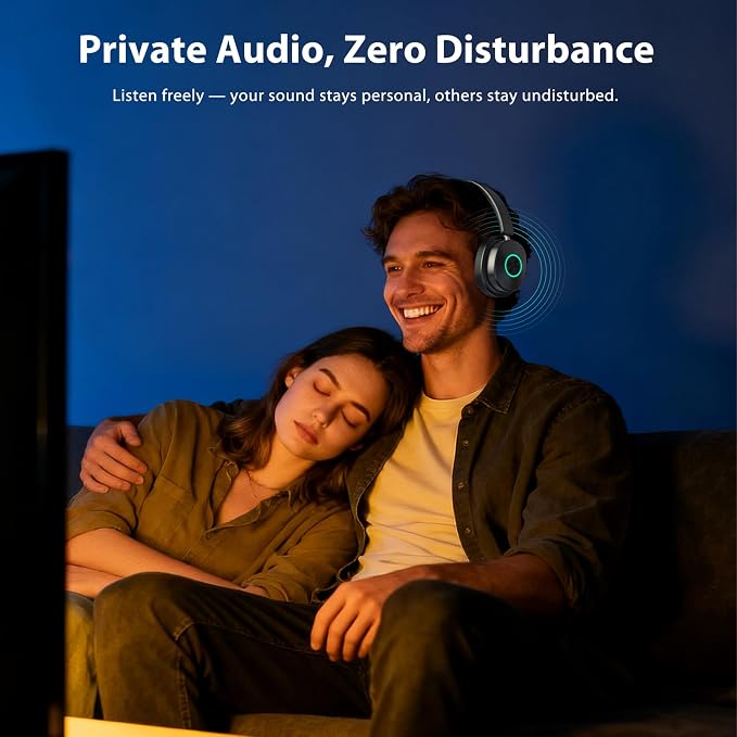 Wireless Headphones for TV Watching, TV Headphones Wireless for Seniors with Transmitter Charging Base, Over Ear Headset with 3 Audio Modes, No Audio Delay Blutooth 5.4, Gifts for Parents/Elderly