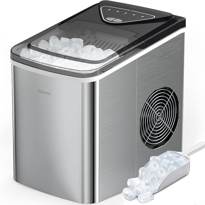 Silonn Ice Makers Countertop & OXO Good Grips Large Salad Spinner - 6.22 Qt., White