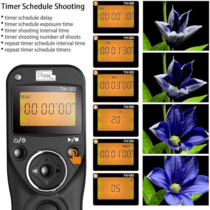 Pixel Wireless Shutter Remote Release Control TW283 for Sony A99II, A77II, A58, A68, A7, A7II, A7R, A7RII, A7S, A7SII, A3000, A5100, A5000 A6000