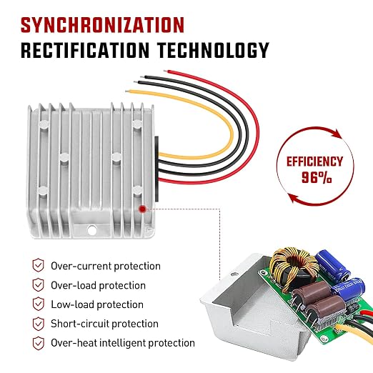 Nilight 24V to 12V Voltage Converter 240W 20A Regulator Step Down to 12VDC Waterproof DC Convert Reducer Power Supply Transformer Module for Golf Cart Scooters Trucks