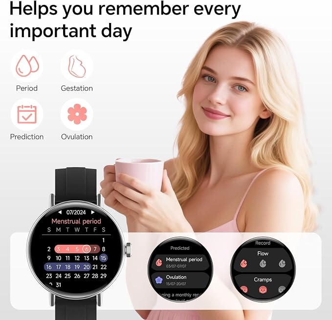 Yoever Smart Watches for Men Women,1.57"HD 43mm Smartwatch for iPhone/Samsung/Android,(Answer/Make Call),Fitness Tracker with Heart Rate/SpO2/Sleep Monitor,IP68 Waterproof,110+ Sport Mode,with 2 Bands
