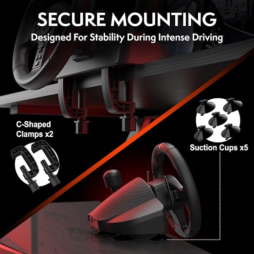 Nitho Drive Pro V200 PC Gaming Racing Wheel with Pedals and Shifter, Steering Wheel Compatible with PC, PS4, Switch 2/Switch, Xbox Series X|S and Xbox One, 270° Car Driving Simulator with Vibration