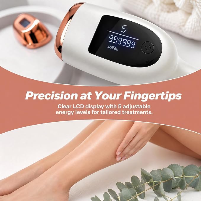IPL Laser Hair Removal Device, At-Home Hair Removal for Women Men, 999,999 Flashes Permanent Hair Removal Device on Facial Legs Arms Bikini Line