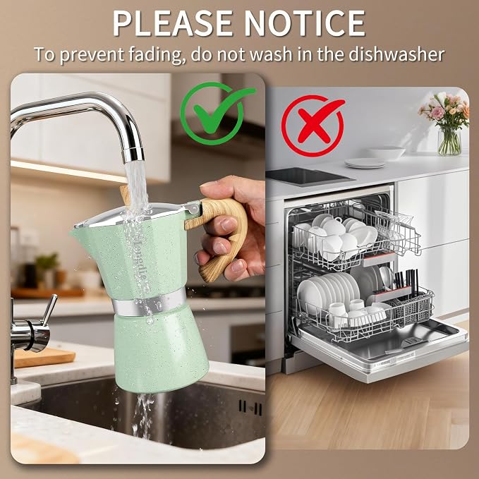 Mongdio Stovetop Espresso Maker Moka Pot, Cuban Coffee Maker Stove top coffee maker Moka Italian Espresso Greca Coffee Maker Brewer Percolator, 12 Espresso Cups, 20 oz - Green