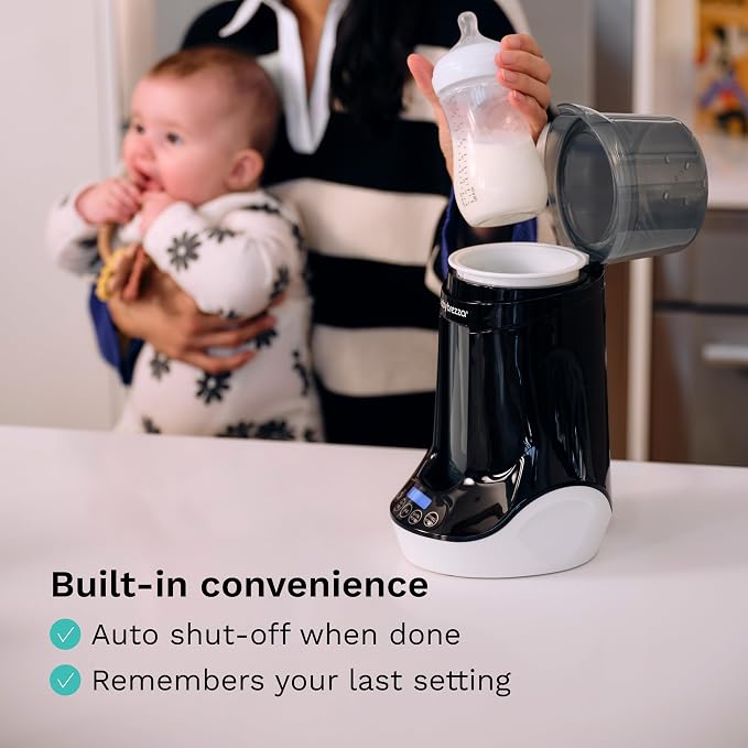 Baby Brezza Fast Baby Bottle Warmer - Baby Milk + Breastmilk Warmer Defroster – 2 Unique Temperatures for Breastmilk + Formula - Universal Fit for All Bottles, Bags + Jars