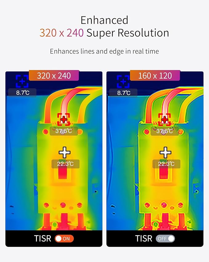 Firecore FI160S Thermal Imaging Camera, 320x240 Super Resolution Infrared Imager, 32GB,-4°F~1022°F, 25Hz Handheld Infrared Camera with Laser for HVAC Electrical Home Inspection Plumbing Leak Detection