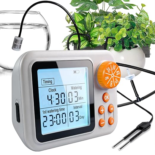 Drip Irrigation kit Indoor Plant Irrigation System Automatic Plant Waterer Plant Humidity Sensor Timer Water drip System kit to Growing Tent self Watering Automatic Mister kit Greenhouse(4 Sets)