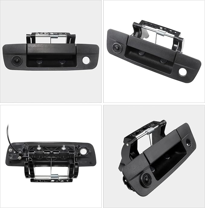 EWAY Tailgate Handle Backup Camera for 2009-2017 Dodge Ram 1500 2500 3500, Replacement Locking Tailgate Liftgate Latch Door Handle Rear View Reverse Back Up Camera RCA Connector with Key Hole
