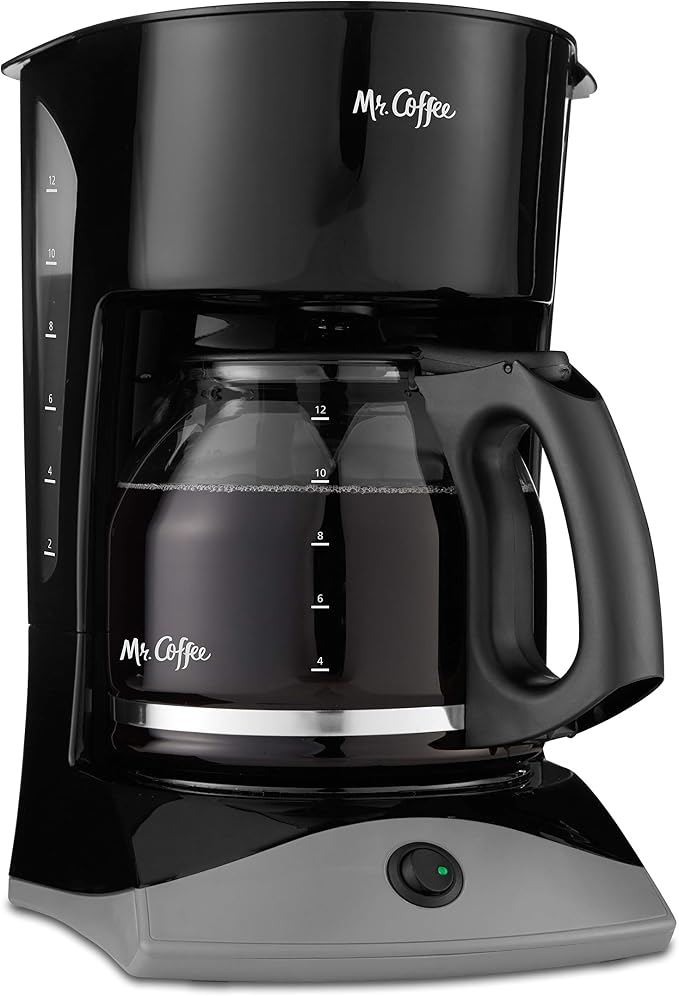 Mr. Coffee Mug Warmer for Coffee and Tea, Portable Cup Warmer for Travel, Office Desks, and Home, Black | Gifts for Teachers & Coffee Maker with Auto Pause and Glass Carafe, 12 Cups, Black