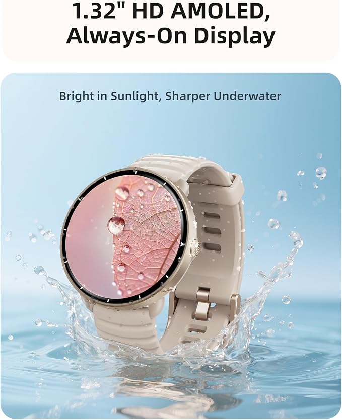 Parsonver Smart Watch for Swimming, 5ATM Waterproof Watch for Pool & Open Water, AI Swim Analysis, Built-in GPS & Compass, AMOLED Fitness Tracker 100+ Sport Mode, Heart Rate Sleep Monitor, French Grey