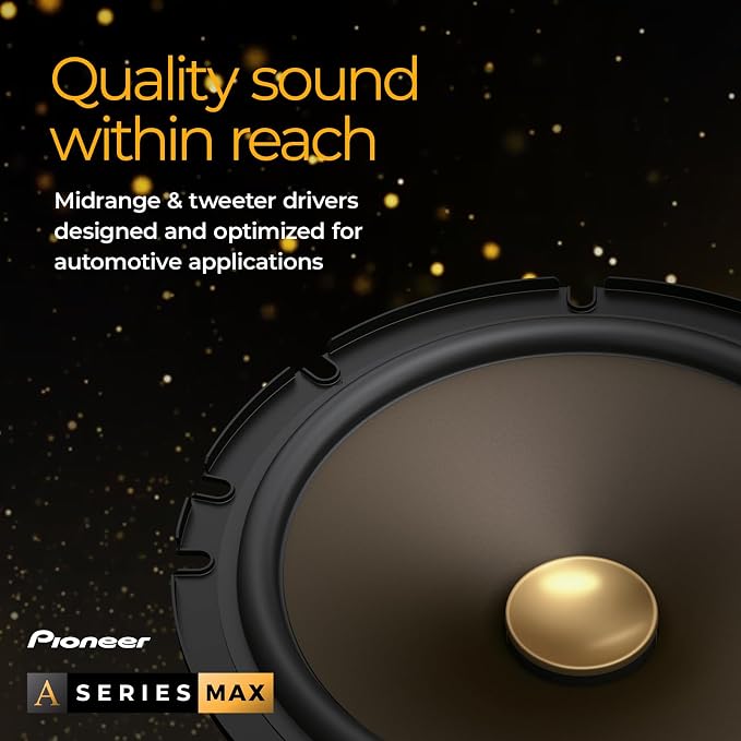 Pioneer A-Series MAX TS-A683FH 6” x 8' 2-Way Speakers (Pair) – 370W Max, Balanced Sound + Smooth Treble, Enhanced Bass, Great Stock Replacement