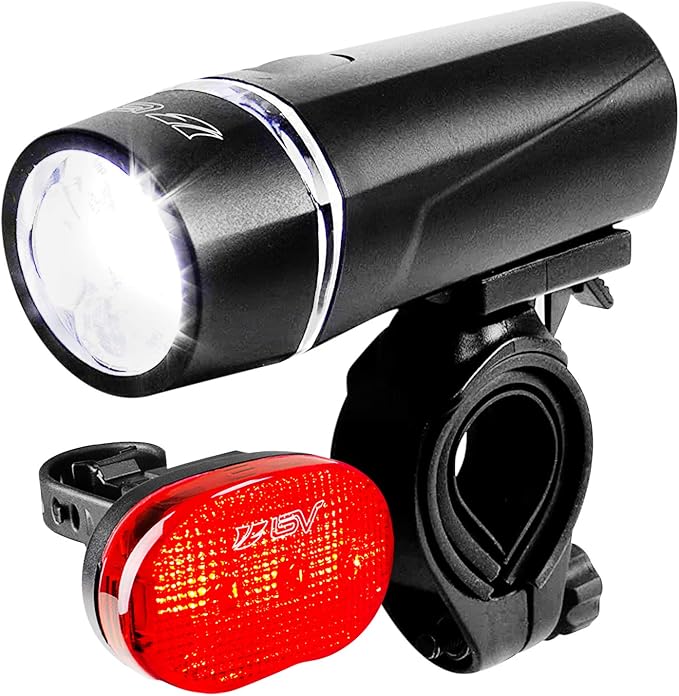 Kryptonite Combo Bike U-Lock Standard, Anti-Theft Security Bicycle Lock, 12mm Steel Shackle & BV Bicycle Light Set Super Bright 5 LED Headlight, 3 LED Taillight, Quick-Release