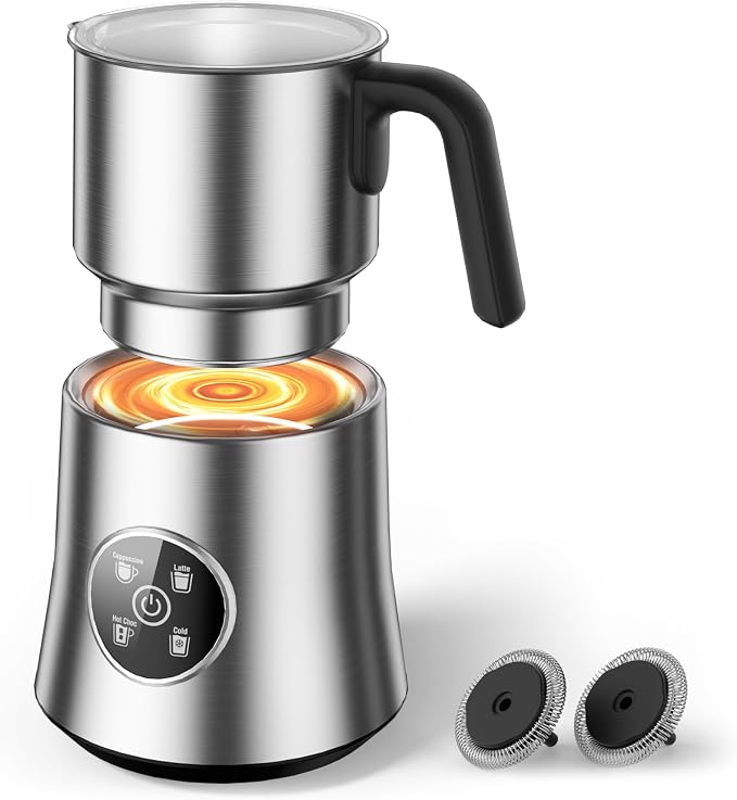 Milk Frother and Steamer, Detachable Electric Milk Frother, 30.44Oz./900ML Capacity, Automatic Warm and Cold Foam Maker, Hot Chocolate Maker