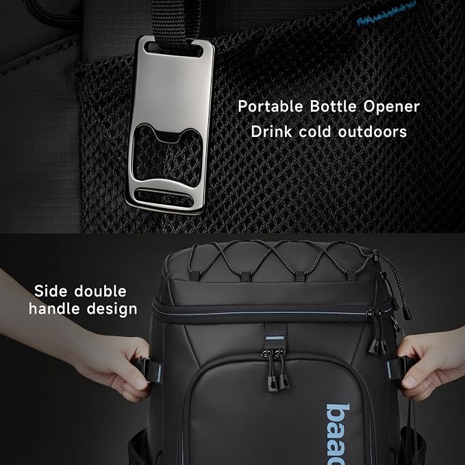 Backpack Cooler Insulated Leak Proof 33/49 Cans, 2 Insulated Compartments Thermal Bag, Portable Lightweight Beach Travel Camping Lunch Backpack for Men and Women