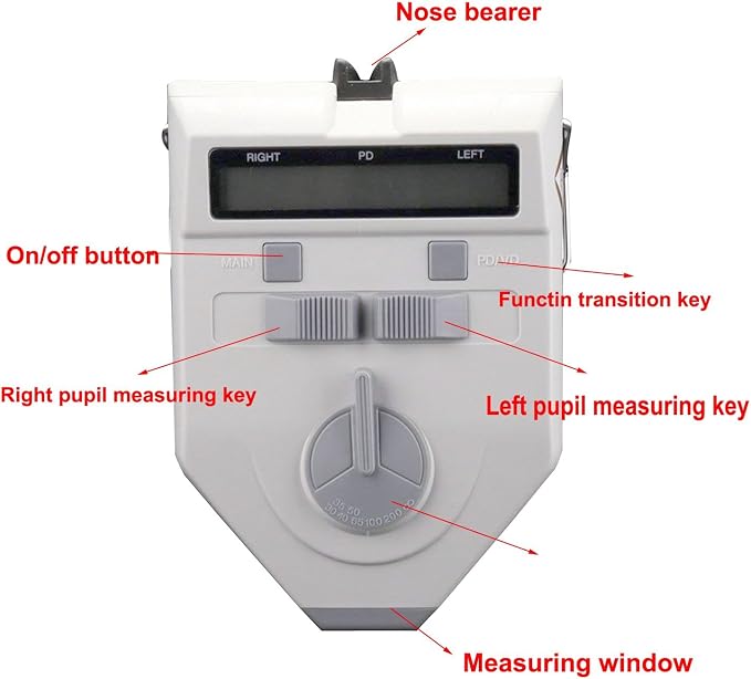 Optical Digital Pupilometer Pd Meters LCD Display Optical Pd Meter Digital Pupilometer Pupillary Distance 45-82mm Pupil Meter