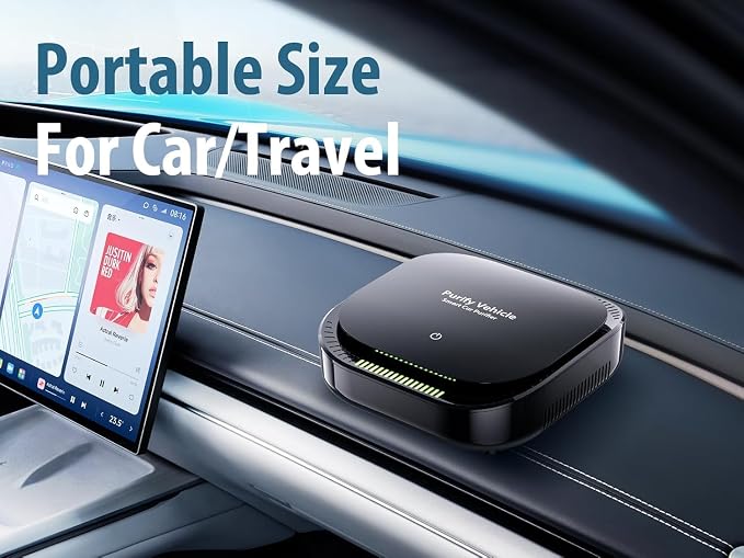 HEPA Air Purifiers for Car, True H13 HEPA Fliter Air Purifier for Smoke, Dust, Pet Odors and VOCs, 99.9% Removal to 0.1Microns - Car HEPA Air Purifier for Traveling Bedroom Office