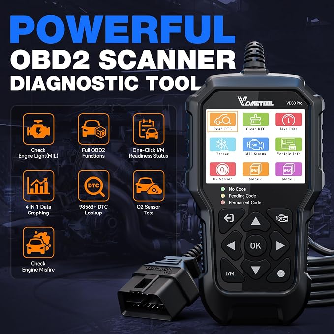 VDIAGTOOL VD30 Pro Car Code Reader with VDIAGTOOL V500 Auto Intelligent Power Circuit Probe Tester Kit