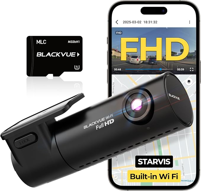 BlackVue DR590X Plus, 1080P Dash Cam Front, STARVIS Sensor, Free 32GB Micro SD Card & Hardwire Cable Included, Dash Camera for Cars, 24H Parking Mode, Built-in Wi-Fi, GPS, App Control