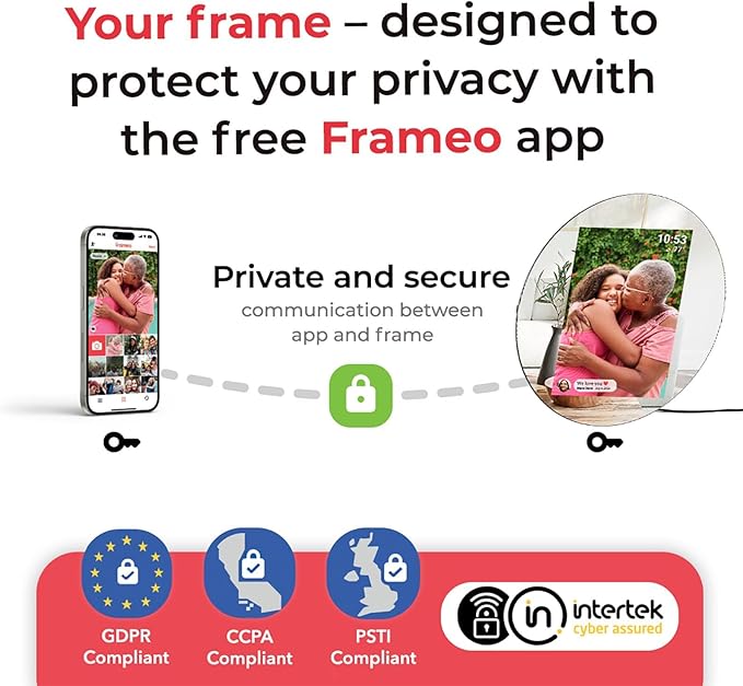 Frameo Digital Picture Frames WiFi Digital Photo Frame 10.1 Inch Smart Mirror IPS HD Touch Screen, 32GB, Easily Share Photos/Videos Through The Frameo APP, Decorating a House is Also a Great Gift