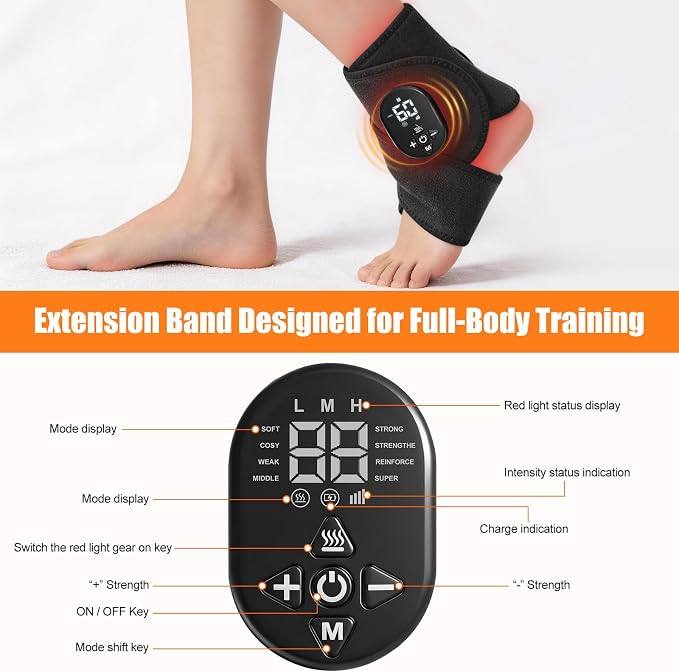 Foot Massager for Neuropathy, with Red Light Therapy for Feet & Ankle, Infrared Neuropathy Triple Therapy Foot Massager with Heat, 8 Massage Modes, 20 Intensity Levels, Body Massager1pack
