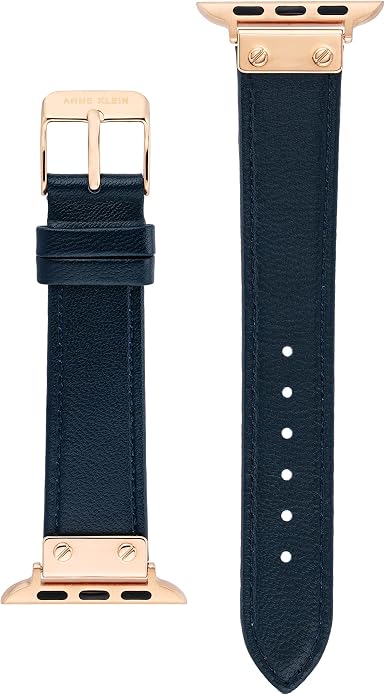 Anne Klein Leather Fashion Band for Apple Watch Secure, Adjustable, Apple Watch Band Replacement, Fits Most Wrists