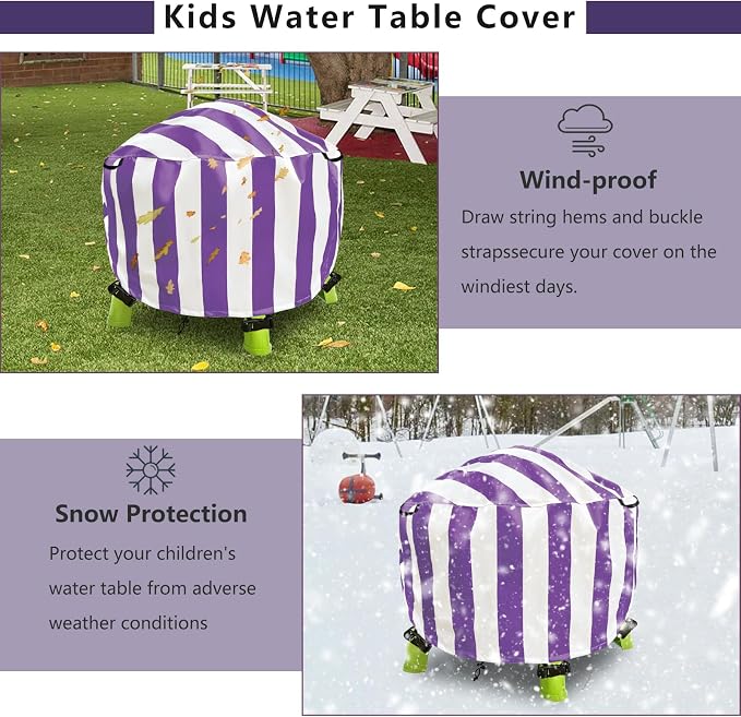 Water Table Cover Spiralin' Seas Waterpark Outdoor Sand Water Play Table Cover 34X34X18 inch-(Cover only)-Purple