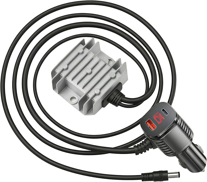 Starlink Mini Car Adapter,6.56FT Starlink Mini Car Charger 12/24V Step Up to 30V 3.5A DC Power Cable Starlink Mini Accessories with Digital Display Cigarette Lighter Adapte for Trucks RV Ships