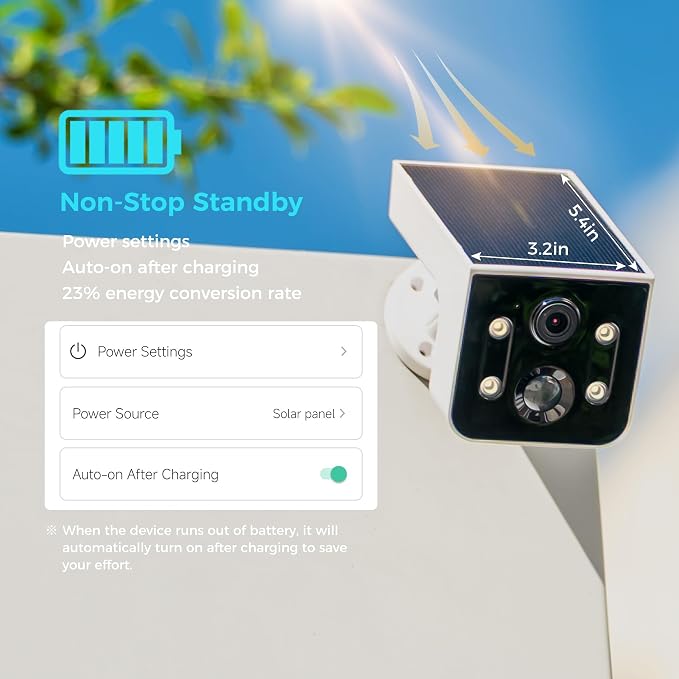 SOVMIKU Vicohome 2CG6L Solar Security Camera Wireless Outdoor System and 5V Solar Panels,No NVR Needed,Battery Powered,Easy to Setup,Motion Detection,Two Way Audio,Color Night Vision,SD Slot