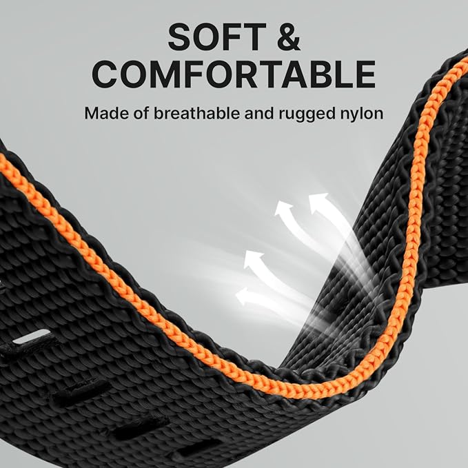 Bandletic Compatible with Garmin Fenix 8 47mm 7 6 Watch Band - 22mm Quick Fit Rugged Nylon Replacement Band for Fenix 7 6 Pro/5 Plus/Instinct 2 3 E 45mm/Forerunner 970 965/Approach S70 S62/Epix Pro