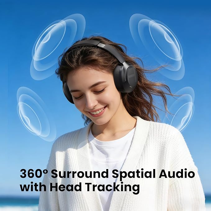 HAYLOU S40 Noise Cancelling Headphones Over Ear, 50dB Hybrid ANC with Multiple Modes, LDAC Hi-Res Wireless Audio, 90H Playtime, Custom EQ via App, Bluetooth 6.0 Multipoint Connect, 5 HD Mics Call