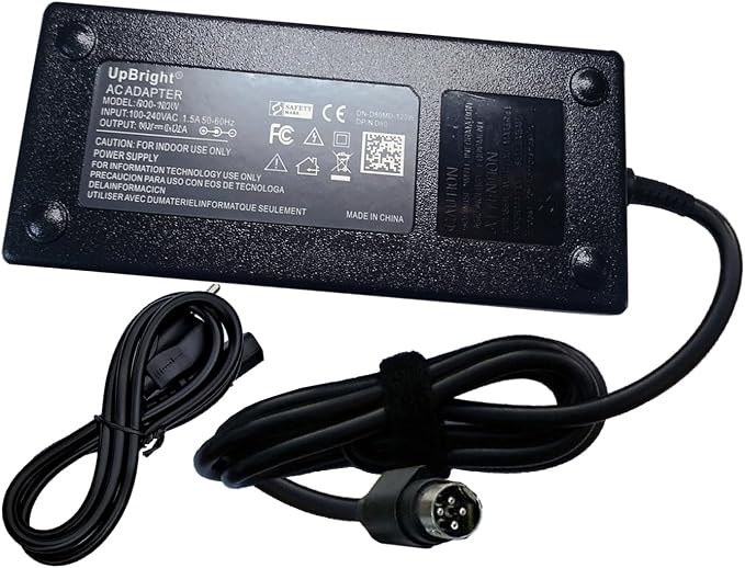 UpBright 4-Pin 48V AC/DC Adapter Compatible with Swann NVR16-8580 16 Ch 4k Network Video Recorder Ultra HD CCTV Security System NVR16-8580RN NVR-168580 CS CS-4803750 48VDC 3.75A 180W Power Supply Cord