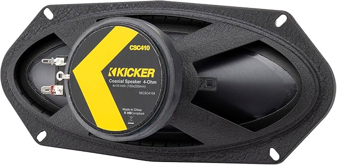 KICKER 50CSC4104-4x10 Drop-in Coaxial Speakers, Pair, 4-Ohm