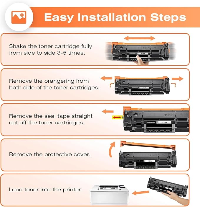 colorfly 134A Toner Cartridges with Chip Replacement for HP 134A Black Toner Cartridge W1340A Toner 134X Toner Work with LaserJet 209dw MFP M234dw M234sdw M234sdn Printer