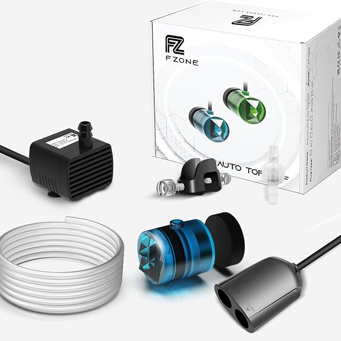 FZONE ATO System for Saltwater Aquarium, Auto Top Off with Dual Optical Sensors for Reef and Freshwater Tanks（Blue)