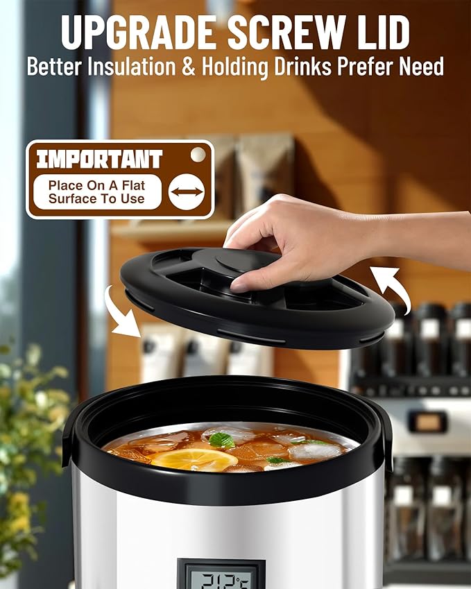 WantJoin Insulated Beverage Dispenser-55 Cup Hot&Cold water Urn for Catering-Stainless Steel Premium 8 L/2 Gallon Hot Drink Dispenser with Spigot for Coffee & Hot tea,Cold Milk,Water,Juice(Silver)