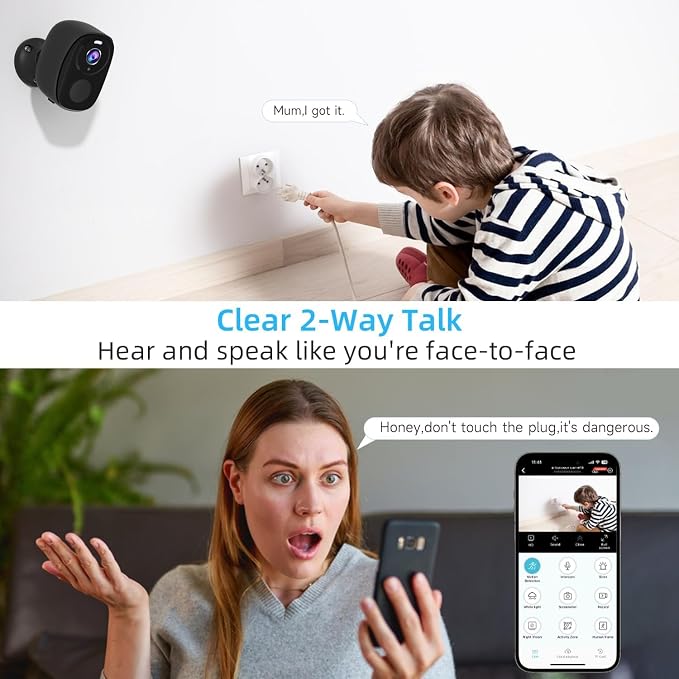 Rraycom 3Pack Security Cameras Wireless Outdoor, 5G/2.4GHz Battery Powered Home Indoor Camera with AI Motion Detection Siren Alarm,2K Color Night Vision, 2-Way Talk, Waterproof, Works/Alexa, Cloud/SD