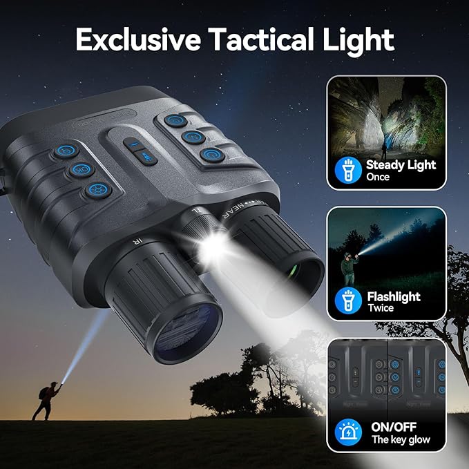 Night Vision Goggles,4K Full-Color Night Vision Binoculars for Adults with 3" HD Screen, 10000mAh Battery & 1968FT Night Vision Range,64GB Card,850nm Infrared,8X Zoom, Ideal for Camping & Hiking