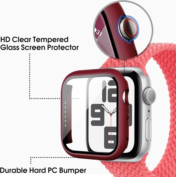 16+16 Pack Band and Case Compatible with Apple Watch Band 46mm 45mm 44mm 42mm 41mm 40mm for Women Men, Watch Band Organizer, Screen Protector Case for iWatch Series 11 10 9 8 7 6 5 4 SE