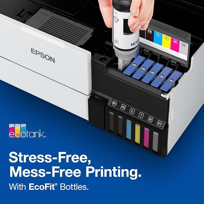 EPSON 552 EcoTank Ink Ultra-high Capacity Bottle Five Color Combo Pack (T552920-S) Works with ET-8500, 8550