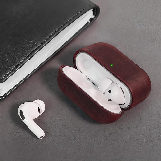 for AirPods Pro 3 Case, Handcrafted Vintage Genuine Leather Shockproof Cover Accessories with Lanyard Compatible with Apple AirPods Pro 3rd Generation 2025